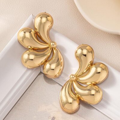 Half Flower Stud Earrings