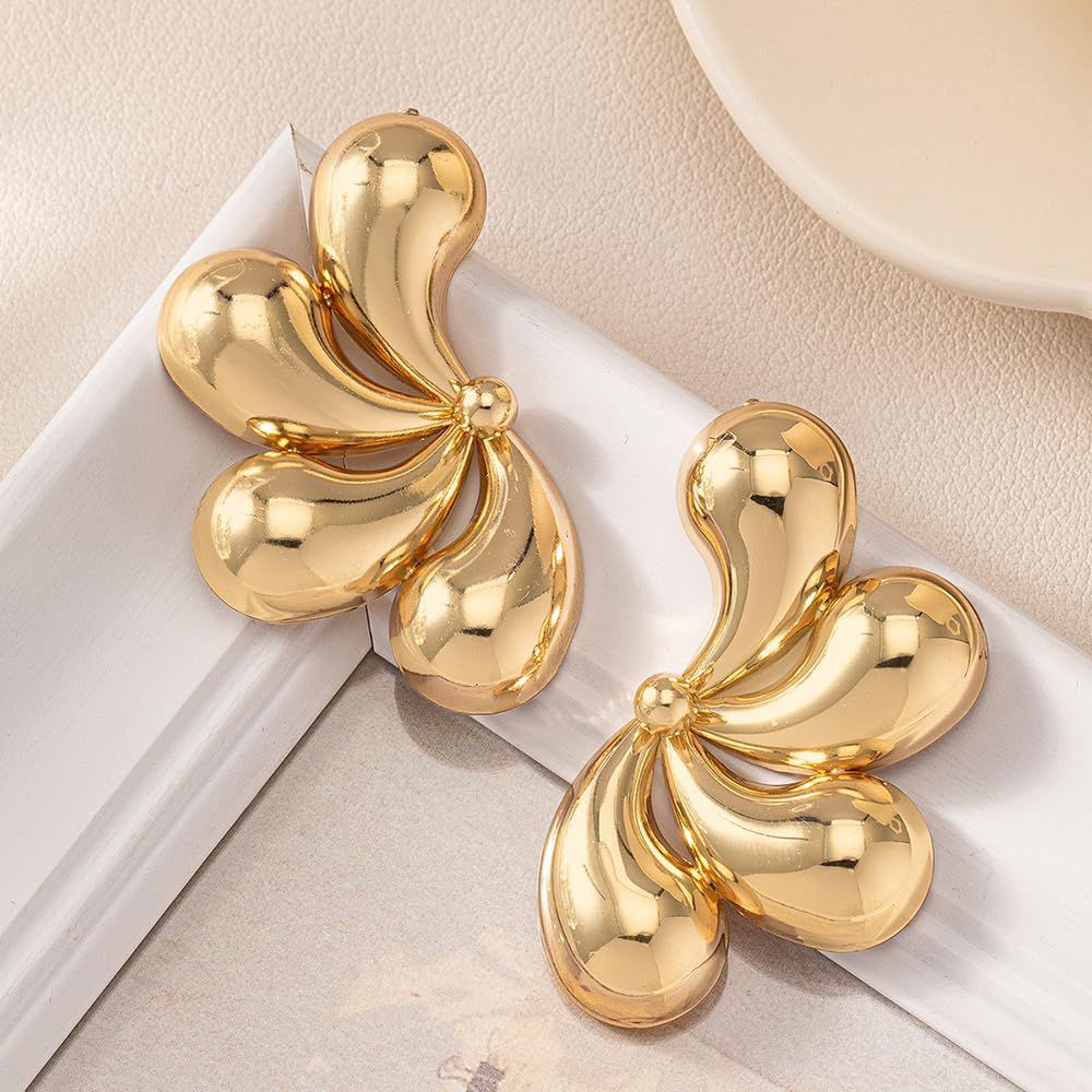 Half Flower Stud Earrings